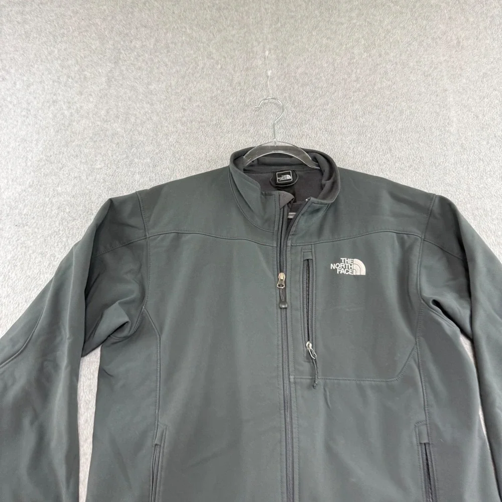 The North Face Apex Bionic Softshell Jacket Mens L Gray Windproof Fleece Lined